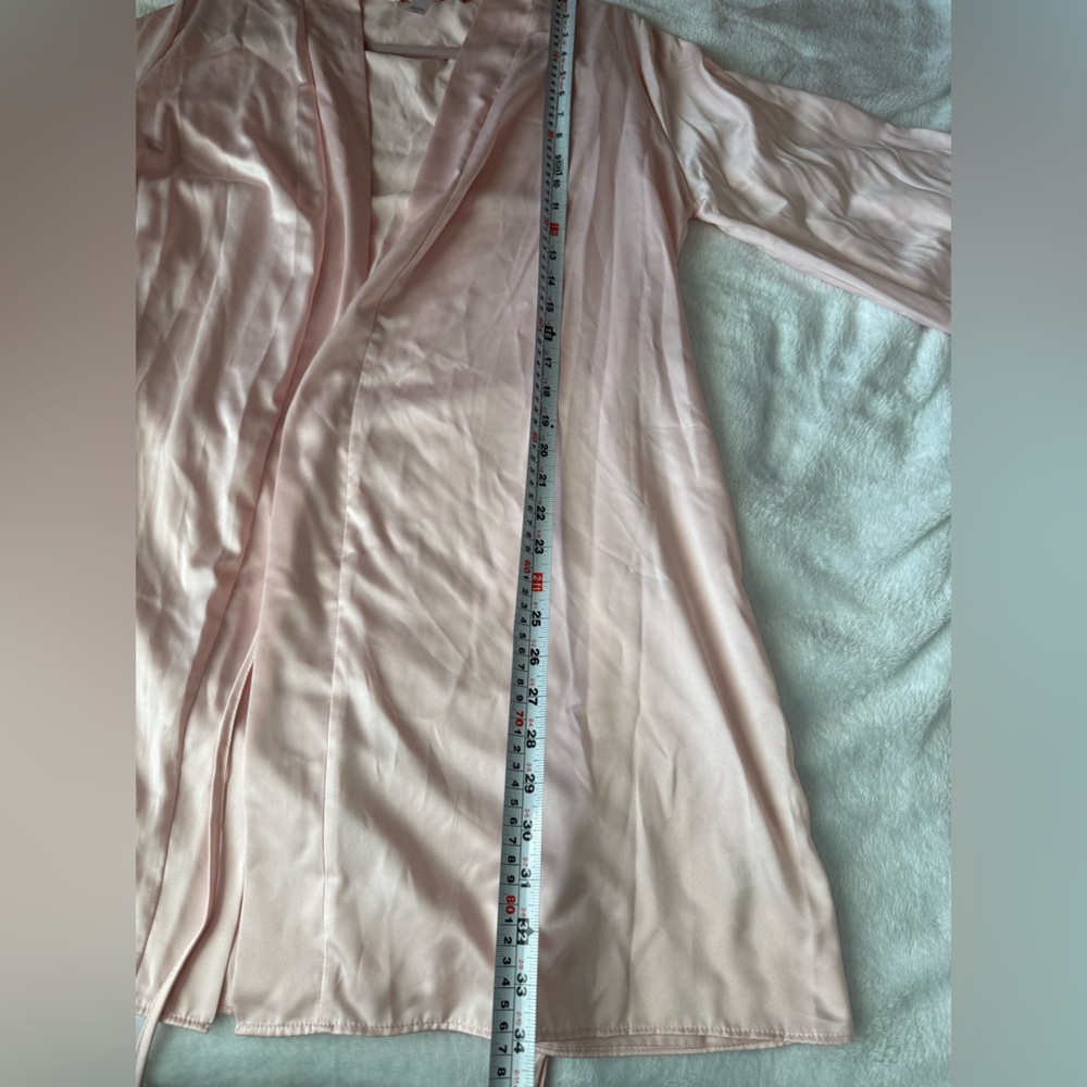 Flora Nikrooz Pink Satin Lace Robe & Cami Set 2PC Sleepwear Bridal S/M NWT - Picture 11 of 13